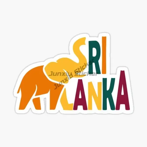 Sri Lanka Flag Map Elephant Creative Waterproof Car Stickers for Car Bicycle Van Window Wall Table Decoration Accessories