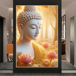 5D DIY Diamond Painting Religion Buddha Lotus Handwork Full Diamond Mosaic Jewelry Cross Stitch Embroidery Home Decoration Gifts