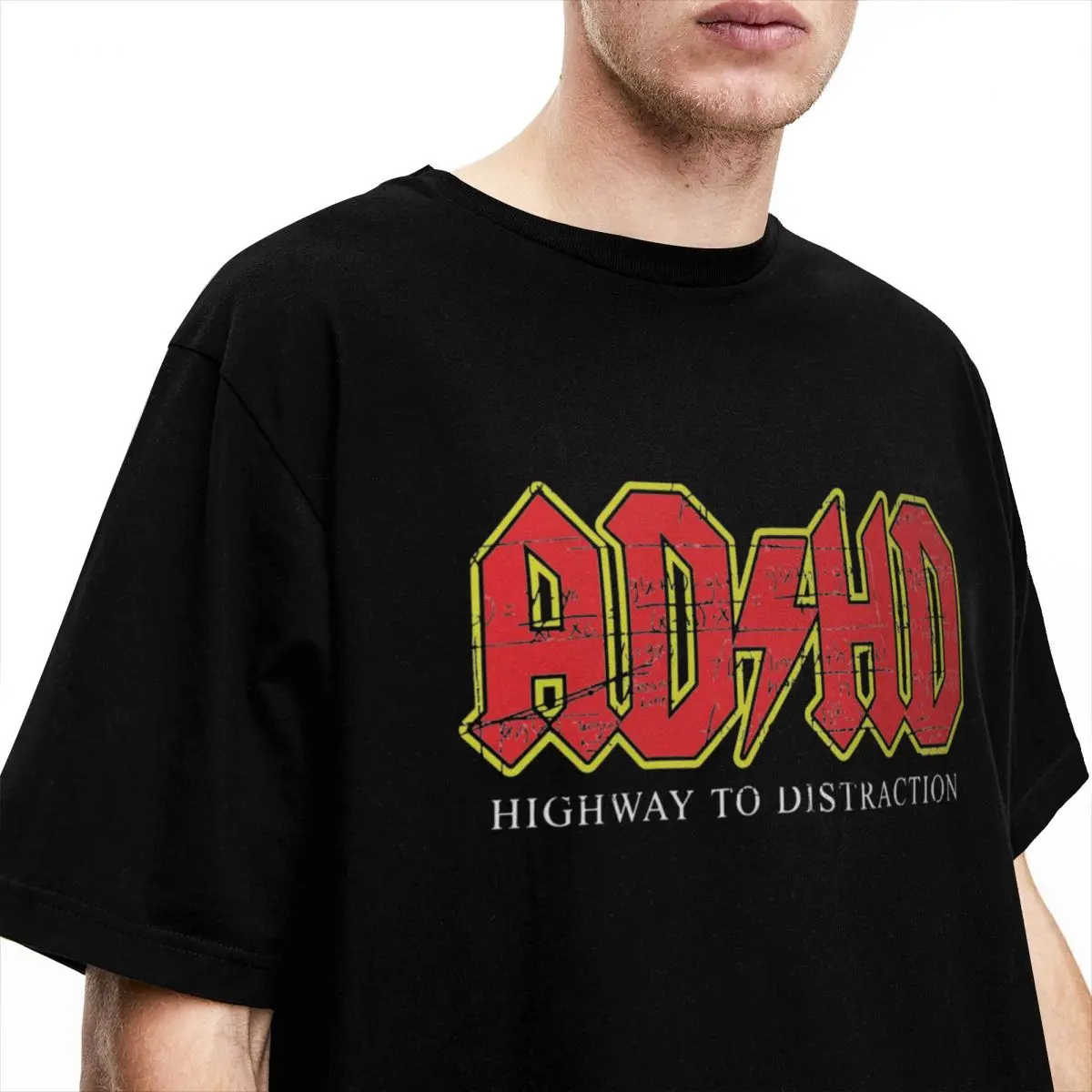 ADHD Apparel Shirt for Men Women Funny 100% Cotton Graphic Printed Tee Shirts