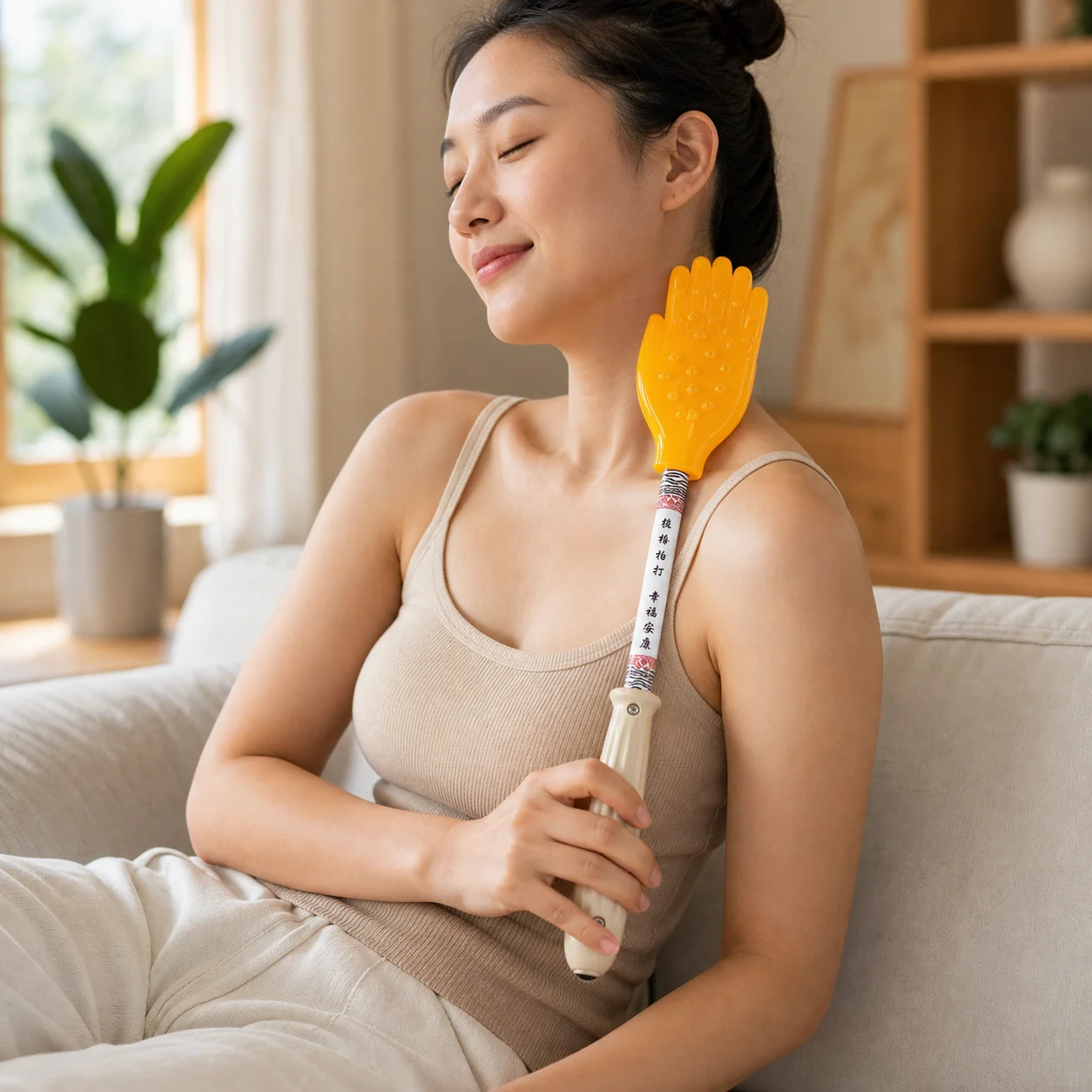 Professional Massage Paddle Food Grade Silicone Patting Tool for Back Neck Shoulder Relaxation Home Office Travel