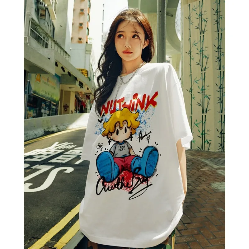 

New Cute Cartoon 3D Printed T-shirt, Casual, Versatile, Breathable, Quick Drying, Couple's Top, Trendy