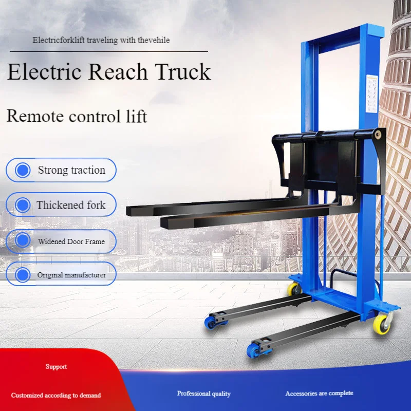 1 Ton Electric Truck-Mounted Forklift, Automatic Portable Self-Lifting Cargo Loader for Van Freight