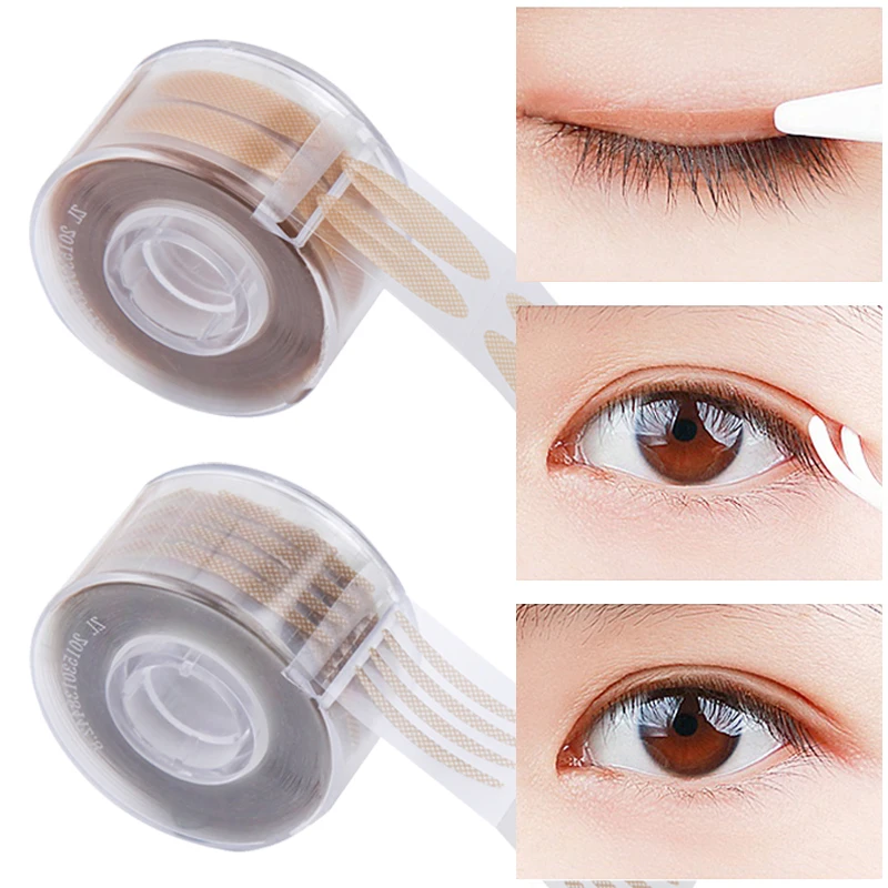 600Pcs/box Clear Beige Double Eyelid Tape for Big Eyes S/L Self Adhesive Eyelid Fold Stickers Beauty Makeup Invisible Tools