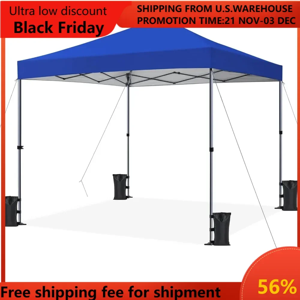 10x10 1-Person Setup Pop Up Canopy Tent, Instant Portable Commercial Canopy Tent, Outdoor Gazebo with 1-Button Push