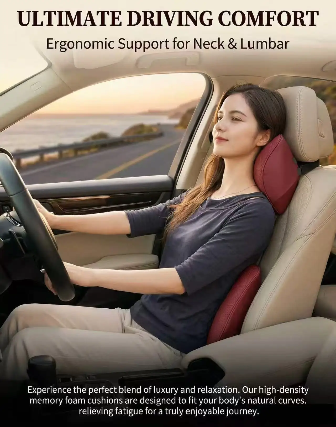 Suitable for Tesla Model 3 Y Car Neck Pillow Headrest, High Quality Premium Luxury, Car Accessories