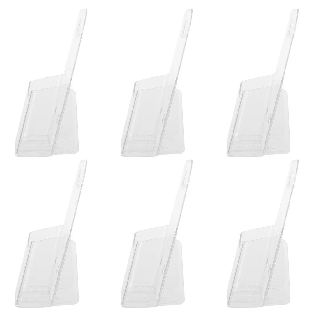 

6Pcs Clear Acrylic Brochure Holders Durable Organizer Transparent Desktop Display Stand Clear Acrylic Brochure Holder