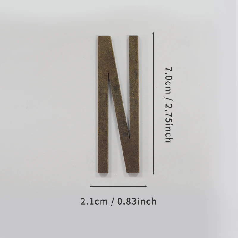 Selbstklebende Hausnummern aus Bronze, englische Alphabetbuchstaben aus Metall für Wohnung, Zimmer, Türschild, Tisch, Briefkasten, Nummernaufkleber, 7 cm – Detail 21