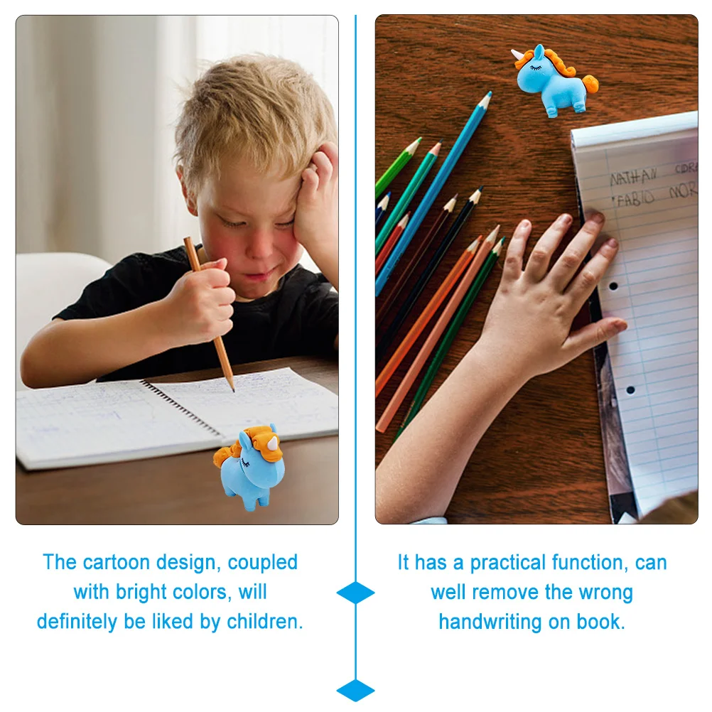 

16Pcs Adorable Cartoon Erasers Safe Tpr Material Kids Study Gift Stationery Erasers Students Stationery