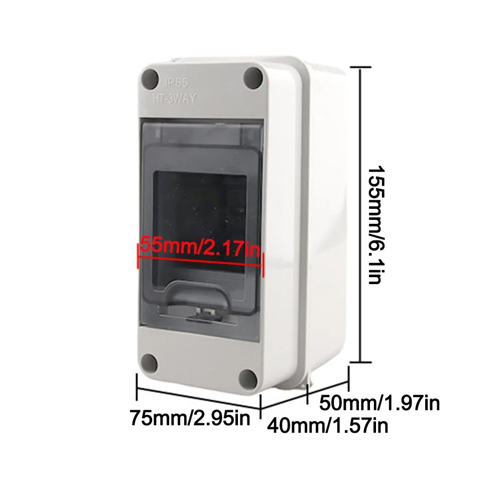 2/3/5/6/8/WAY Electrical Distribution Box HT Series Waterproof Junction Box Internal Mounting Rail Surface Mount