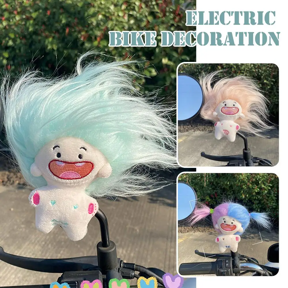 Mini muñecos de dibujos animados de felpa para decoración de motocicleta, divertidos sin dientes y 12 señales, famosos de Internet, accesorios de algodón personalizados D2U8