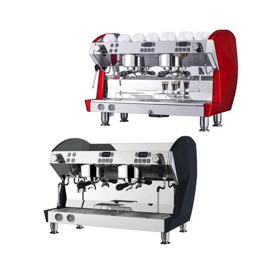 Cafetera semiautomática italiana de dos grupos, máquina de Espresso profesional, comercial, de alta calidad