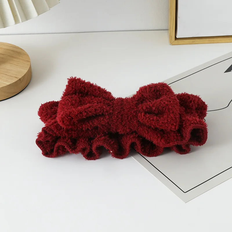 

Women's Plush Headband with Big Bow Non-Slip Winter Warm for Facial Care Makeup Washing Daily Comfort Accessory
