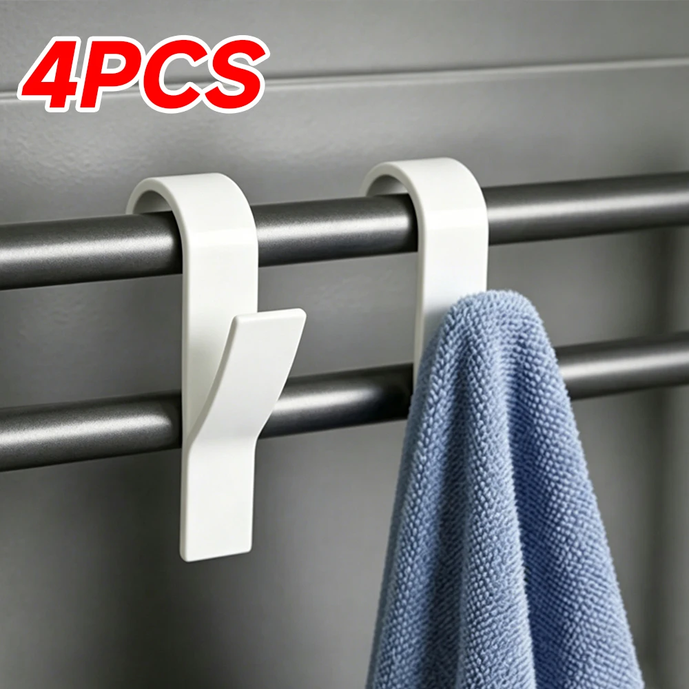 Kitchen Bathroom Hanger Clips Storage Racks Towel Rack Coat Clothes Scarf  Hanger Bath Handrail Shower Bathroom Hooks Holder
