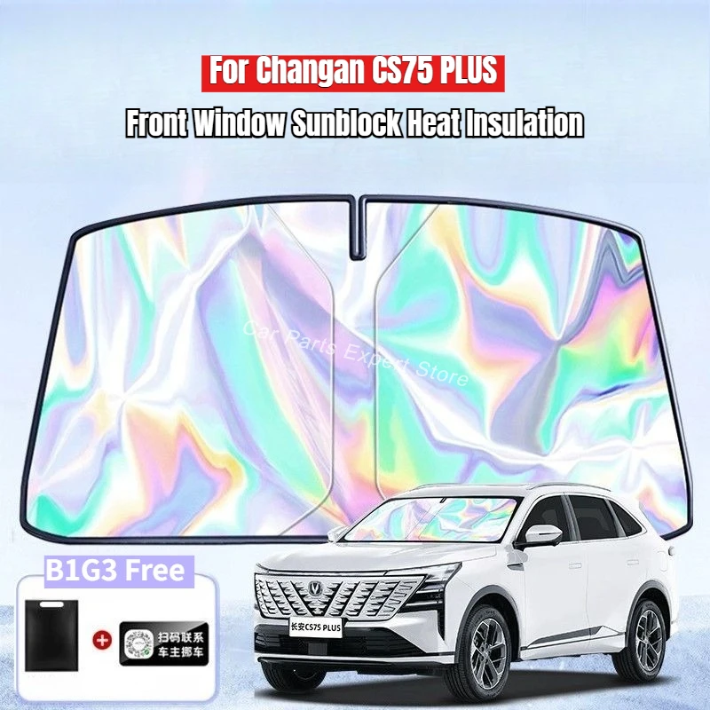 For Changan CS75 PLUS Front Window Sunblock Heat Insulation Cushion Interior Windshield Shade Cover Cooling Sunblock Accessories