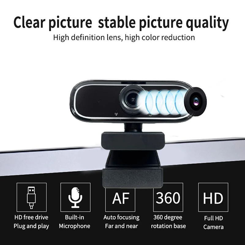 USB Webcam 1080P Webcam 4k Video Conference Web Camera USB Web Camera With Microphone Computer Camera For PC/Laptop/Desktop