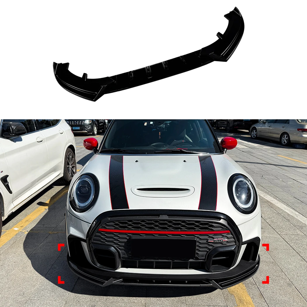 For Mini Cooper JCW Mini One Cooper S F55 F56 F57 2022-2023 Front Bumper Spoiler Lip Splitter Body ABS Modification Kit