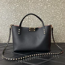 Women's bags Stylish Tote Bag  Modern Design, Durable Leather, Fine Gold Rivets Detail, Perfect for Everyday Carry