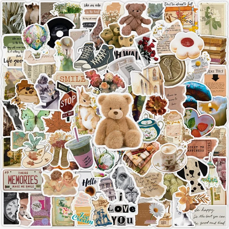 

10/30/50/100PCS Art Life Cartoon Sticker Aesthetic PVC Decoration Children's Stationery Scrapbooking School Supplies for Kids