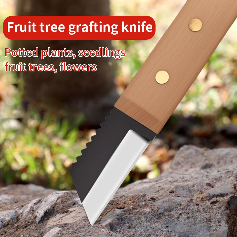 Folding Grafting Knife Grafting Tools Grafting Pruning Knife Professional Garden fruit tree Grafting Cutter Wooden Handle Knife