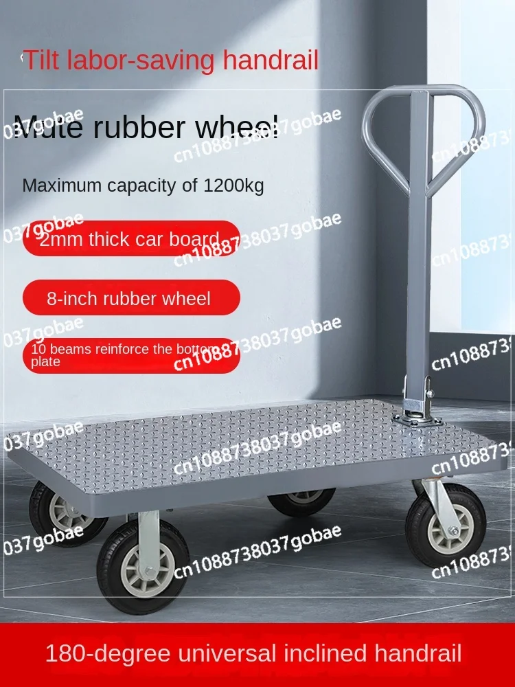 Wyj Construction Site Trailer Dray Pull Cargo Foldable and Portable Hand Buggy Trolley Carrier