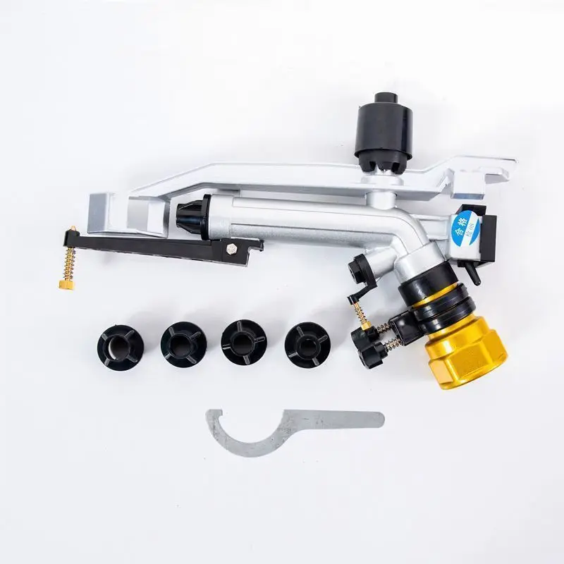 V new watering spray gun all-copper rocker arm nozzle 360 automatic rotating agricultural field wheat irrigation lawn nozzle