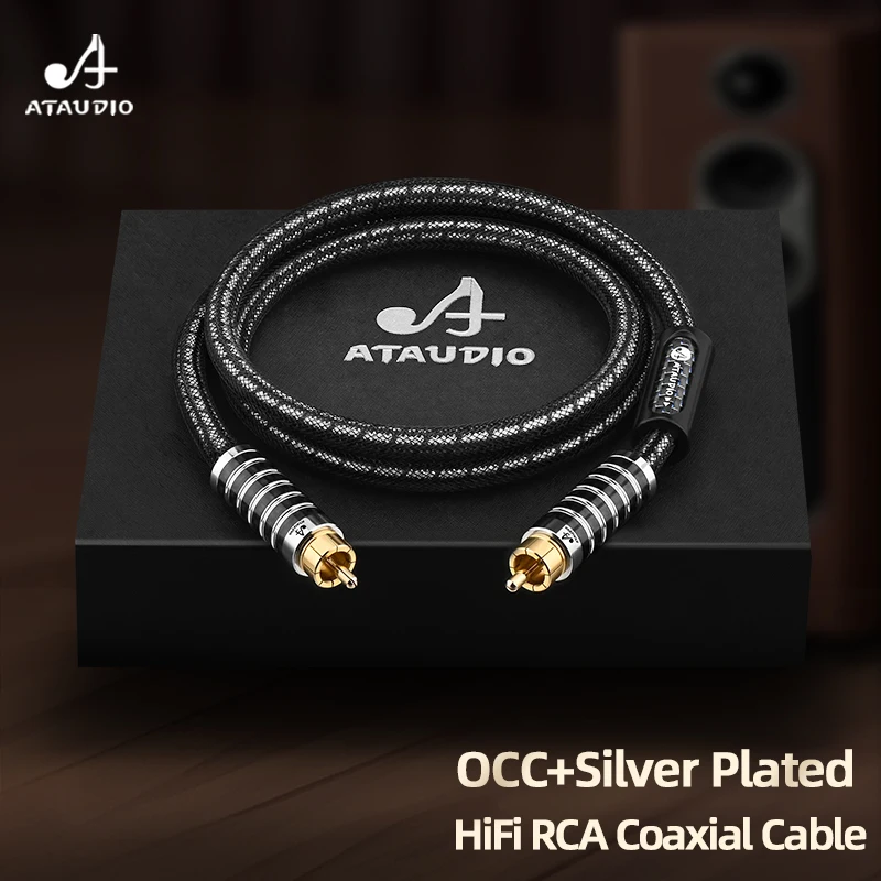 HiFi Digital Audio RCA Coaxial Cable OCC Silver Plated 75 Ω RCA Output SPDIF Cable for Amplifier Subwoofer TV