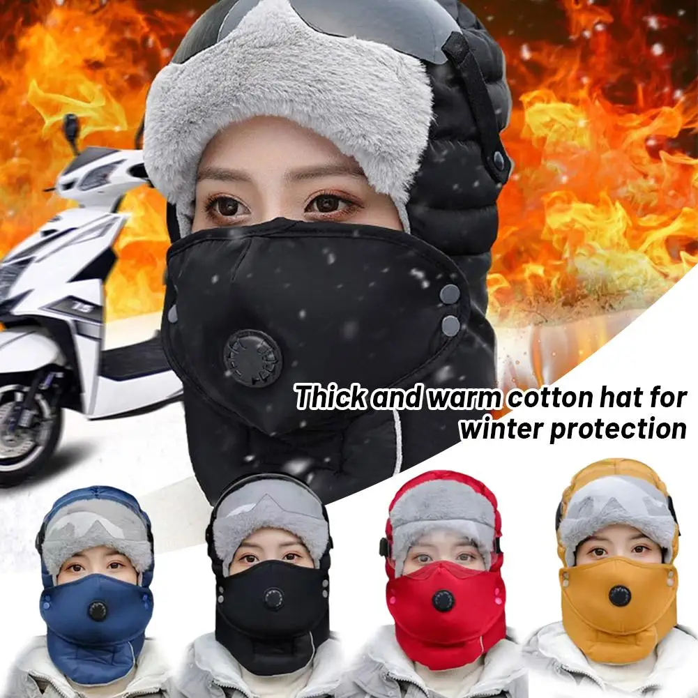 Winter Men Women Bike Windproof Hat Warm Full Face Hat Warm Detachable Face Winter Cycling 3-in-1 Scar K9z6