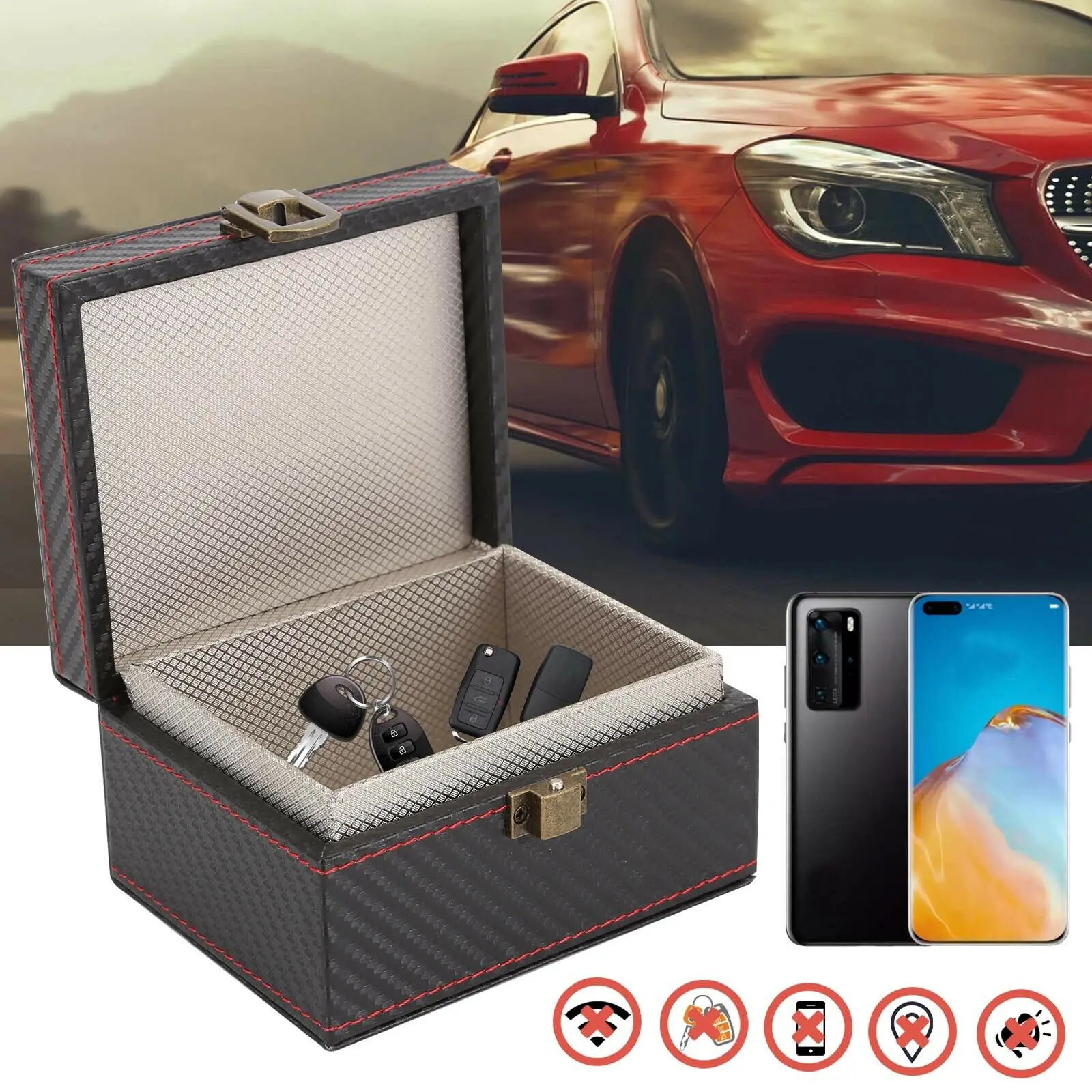 RFID Faraday Box Anti-Theft Fob Protector Signal Blocker Radiation-Proof Mobile Phone Car Keyless Security Box
