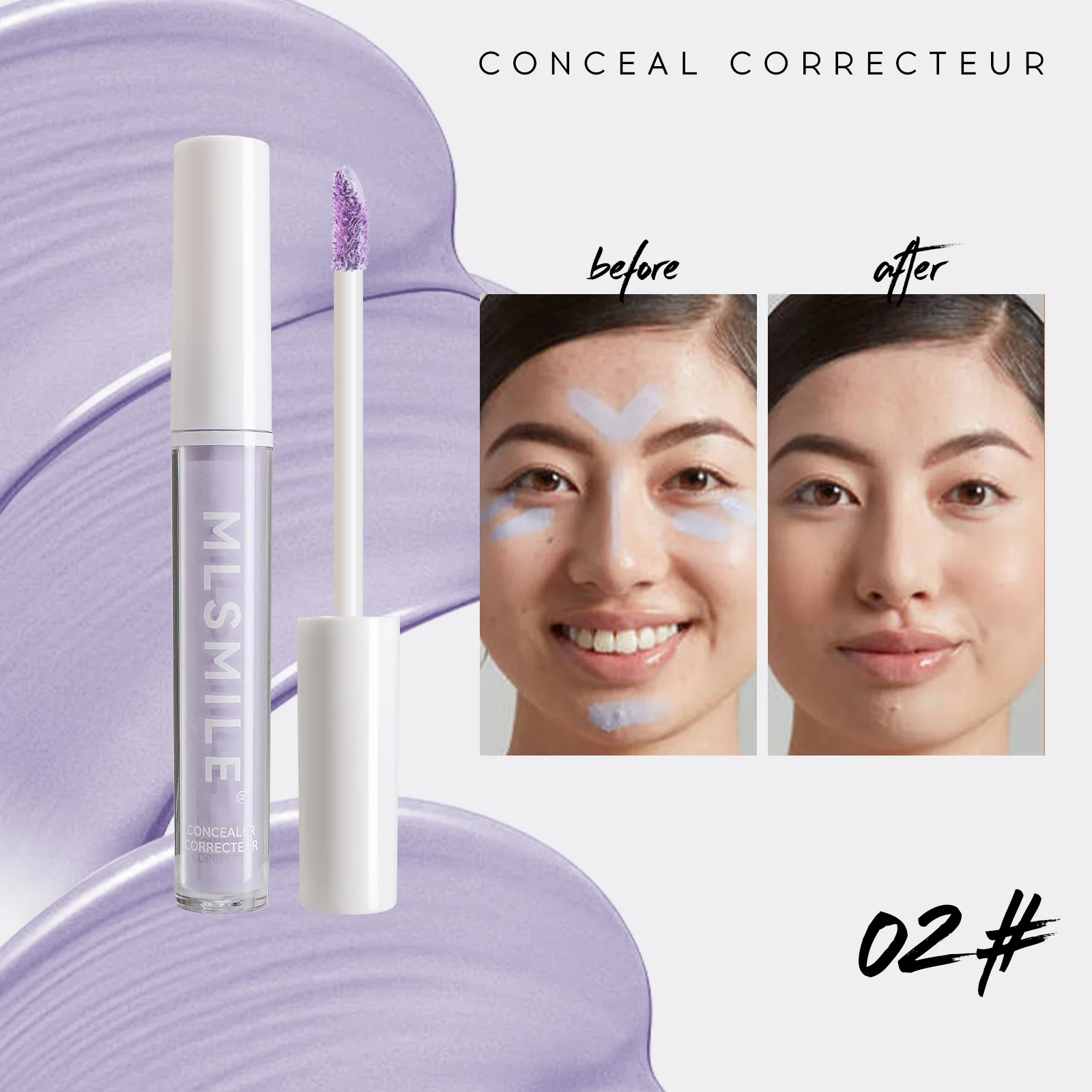 MLSMILE-corrector de Base facial líquido, crema BB de larga duración, impermeable, cobertura completa del punto del acné, maquillaje profesional