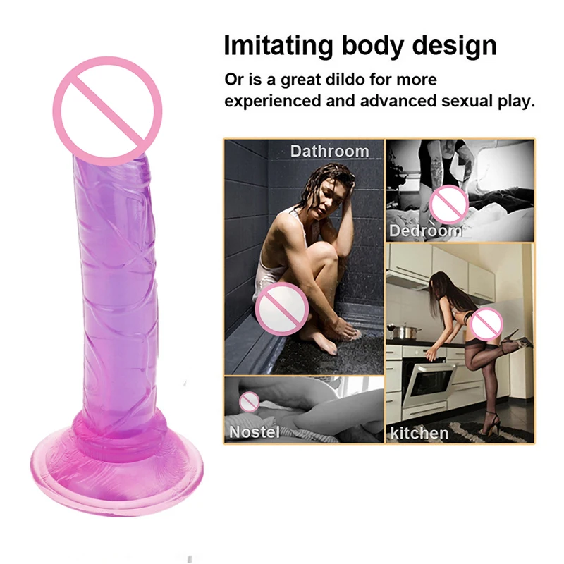 Realistic Dildo Sex Toys For Women Vagina Massage Crystal Jelly Penis Female Masturbation Mini Anal Plug Adoult Toys for Woman