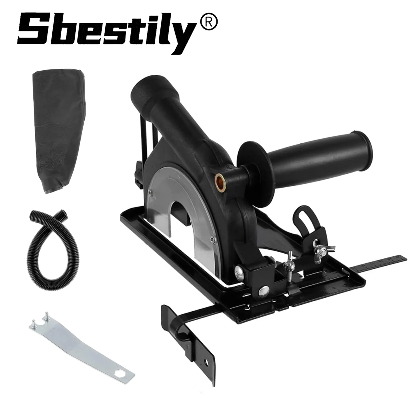 

Angle Grinder Converter To Cutting Machine Bracket Base Adjustable 0-45° Stable For 100/115/125mm Angle Grinder With Dust Cover