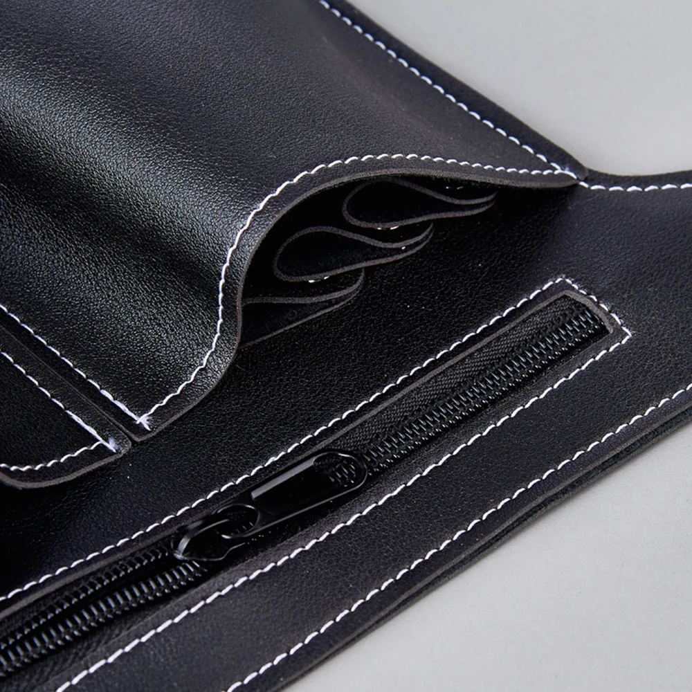 مقص الشعر الحقيبة بولي Leather الجلود تصفيف الشعر أداة حزام حامل صالون الخصر حزمة الأسود الحلاق الخصر حقيبة لمصففي الشعر الحلاق