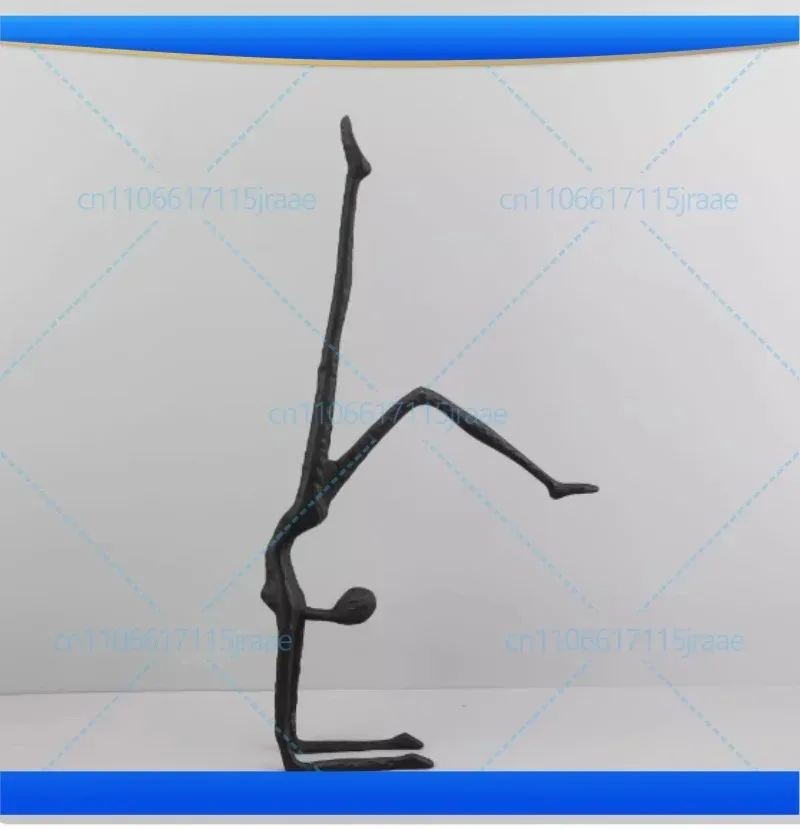 Inverted Gymnast Character Abstract Crafts Statue Modern Home Decor Yoga Figures Metal Sculpture Desk Decoration Ornaments