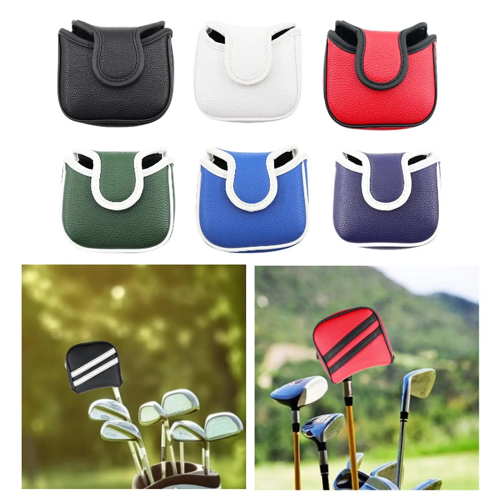 

Golf Mallet Putter Head Cover Wrap Sleeve Comfortable PU Leather Gift Adults Supplies Protector Golf Putter Protection Guard