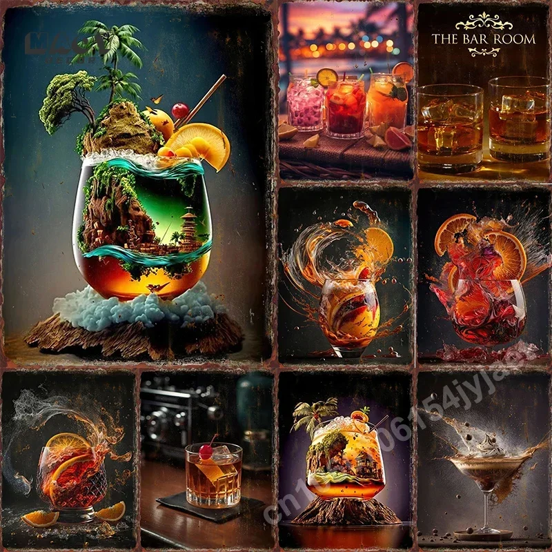 

Top 10 Cocktail Negroni Poster Bar Club Metal Tin Sign BBQ Shop Drinks Iron Plate Mural Pub Man Cave Wall Art Decor Home Plaques