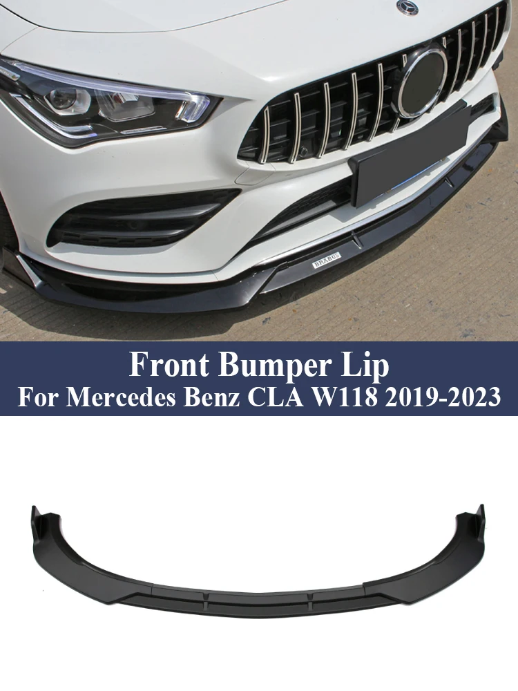 Front Bumper Splitter Lip For Mercedes Benz CLA W118 C118 X118 CLA180 200 220 250 CLA35 45 AMG 2020-2023 Diffuser Spoiler Guard