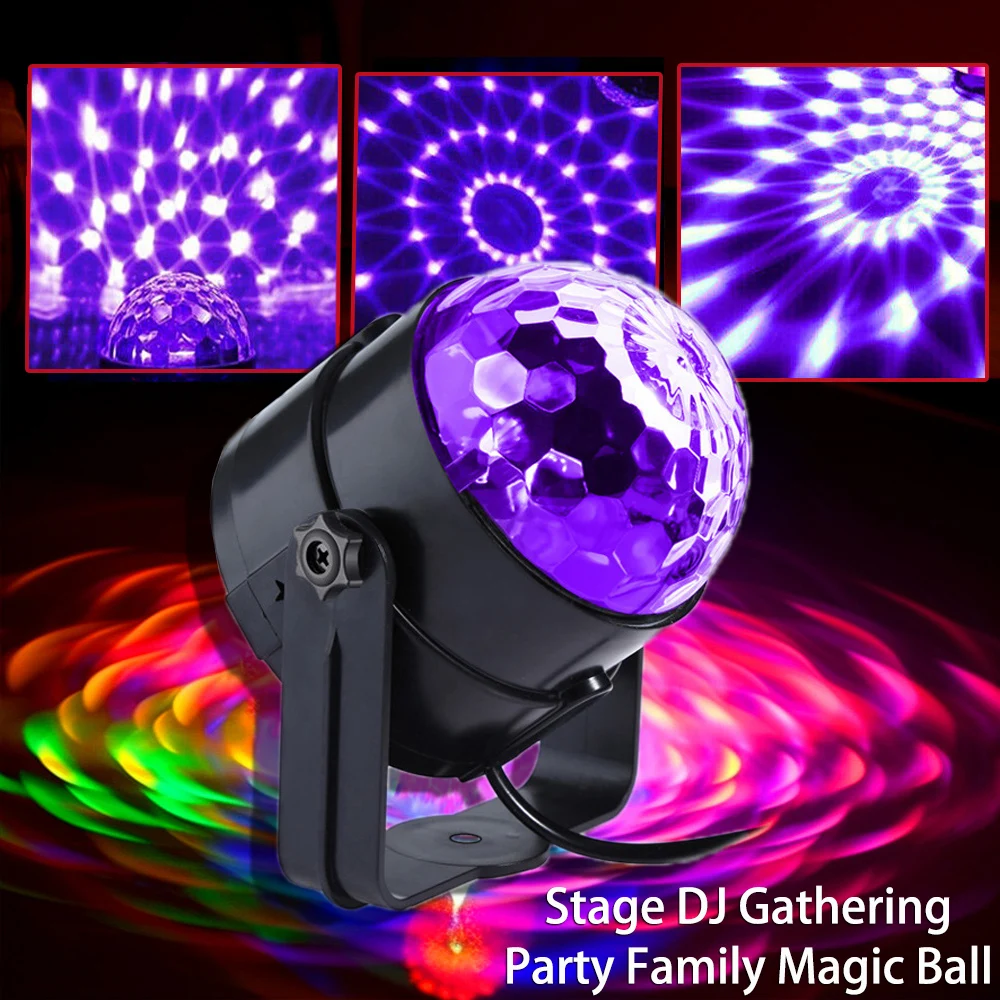 

UV Magic Ball DJ Laser LED Light Stage Voice Controlled Rotating Bar Wedding Christmas Party Disco Projector Decoration Home ﻿