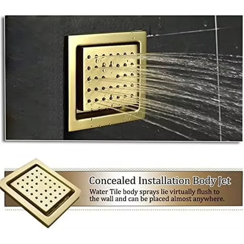 Smart LED Shower Set Bathroom Music Concealed Rainfall System Black Matte Wall Mounted Luxury Spa Home Hotel Decor Gift view 4
