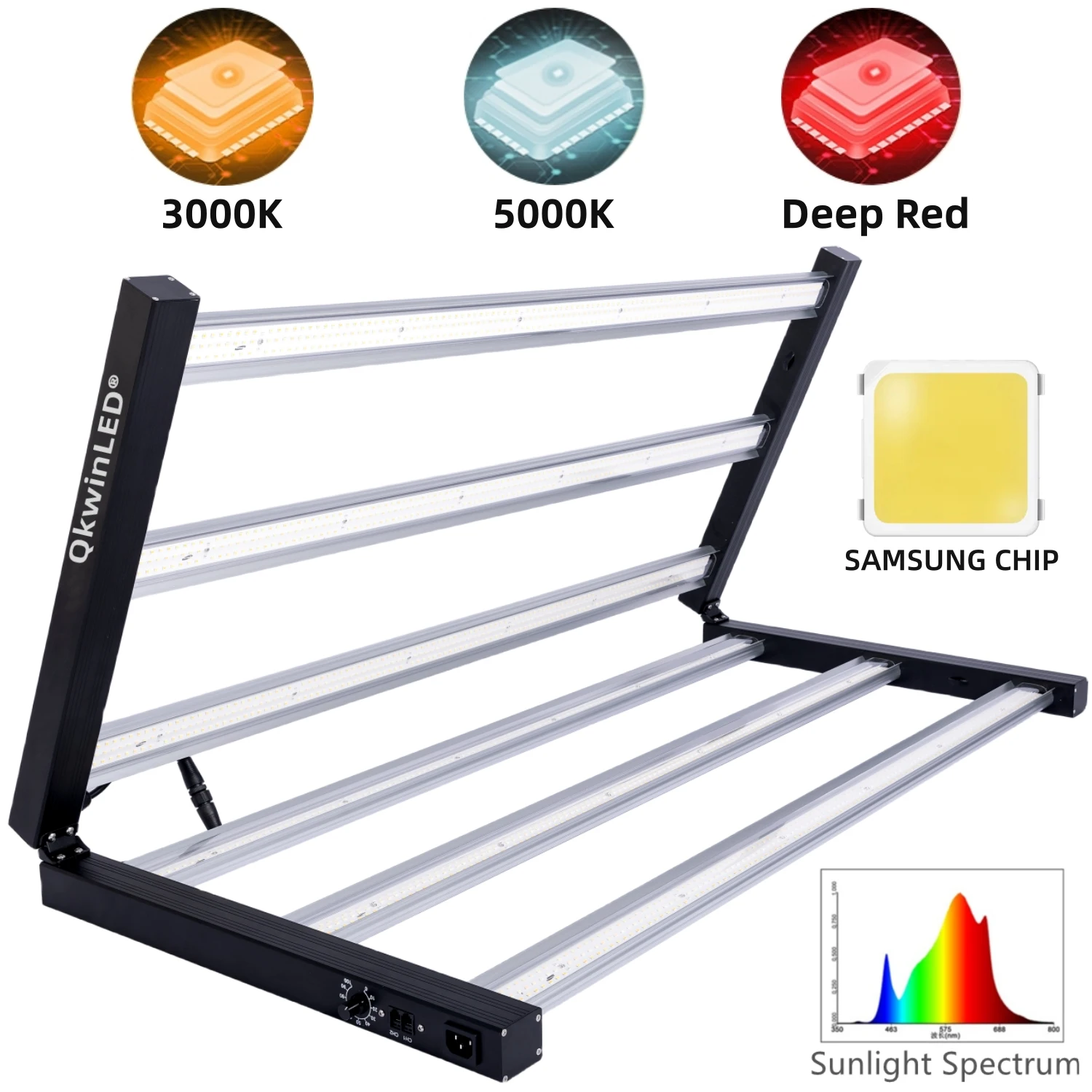 QKWIN Lampada da coltivazione a LED con BAR da 720 Watt con LED Samsung 301b Lunghezza 110 cm Droshipping