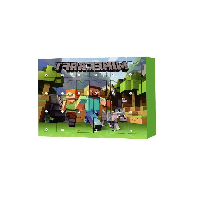 Minecraft Anime Figure Toy Christmas Advent Calendar Box Cartoon Surprise Box MC Game Doll Ornaments Model Kids Xmas Gifts Toys