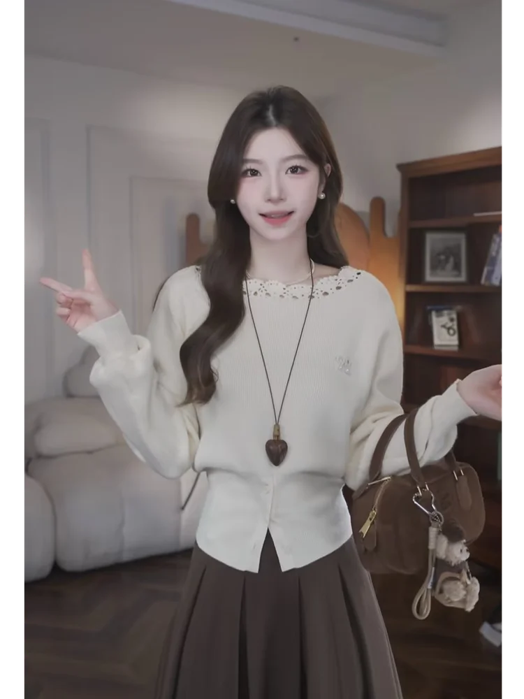 

Loose Fit round Ne Pullover Knitted Sweater Women's Casual Sle ort Length Comfortable Feeling Autumn Winter New Arrival