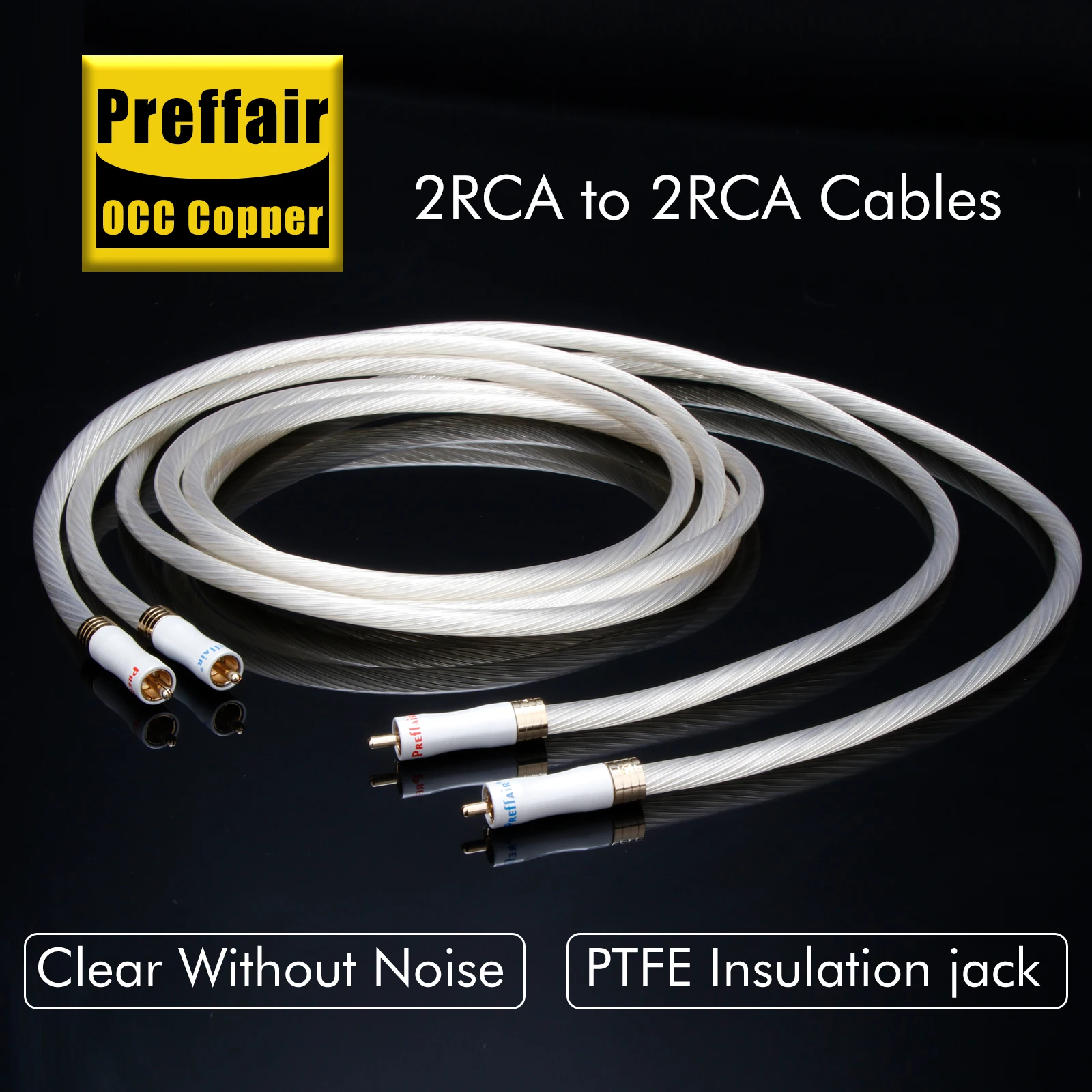 

Hi end RCA Cable OCC Silver Plated 11Core PTFE 2RCA Audio Cable Non Noise Signal Wire with 24K Gold Plated RCA Plug for Mixer