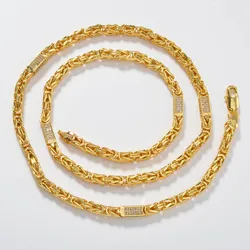 Luxury Necklace Simple Gold Plated Color 18K Snack Chains 24in/28in Trendy Anniversary Engagement Party Jewelry for Women