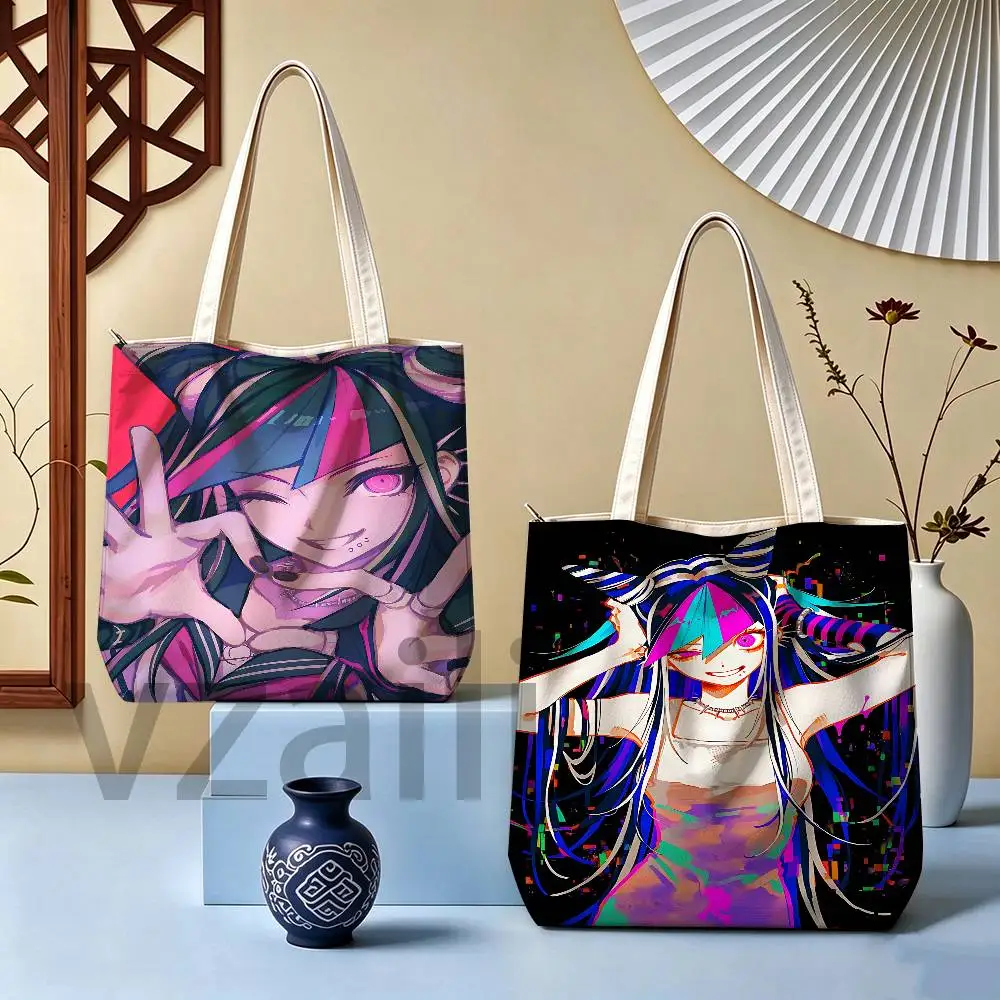Ibuki Mioda D-Danganronpa Female Printed Versatile Student Portable Office Handbag Bento Bag Handbag Sail Bag