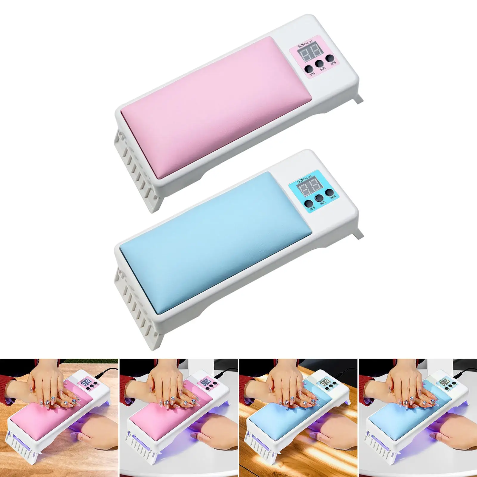 Professional Nail Arm Rest with LED Nail Lamp Gel Nail Polish Curing Lamp Nail