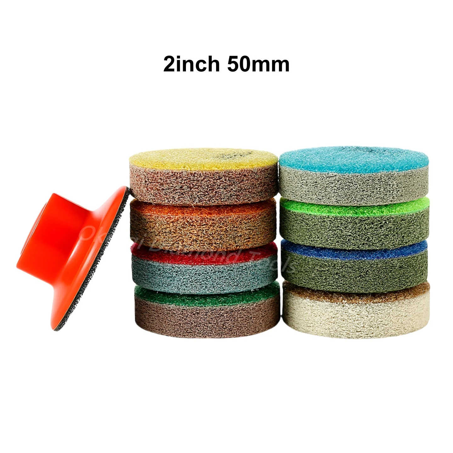 

8 шт. 2 дюйма 50 мм полировальные подушечки из губчатого волокна с подкладкой для мрамора, гранита, керамической плитки, кварцевого фарфора, чистки, полировки
