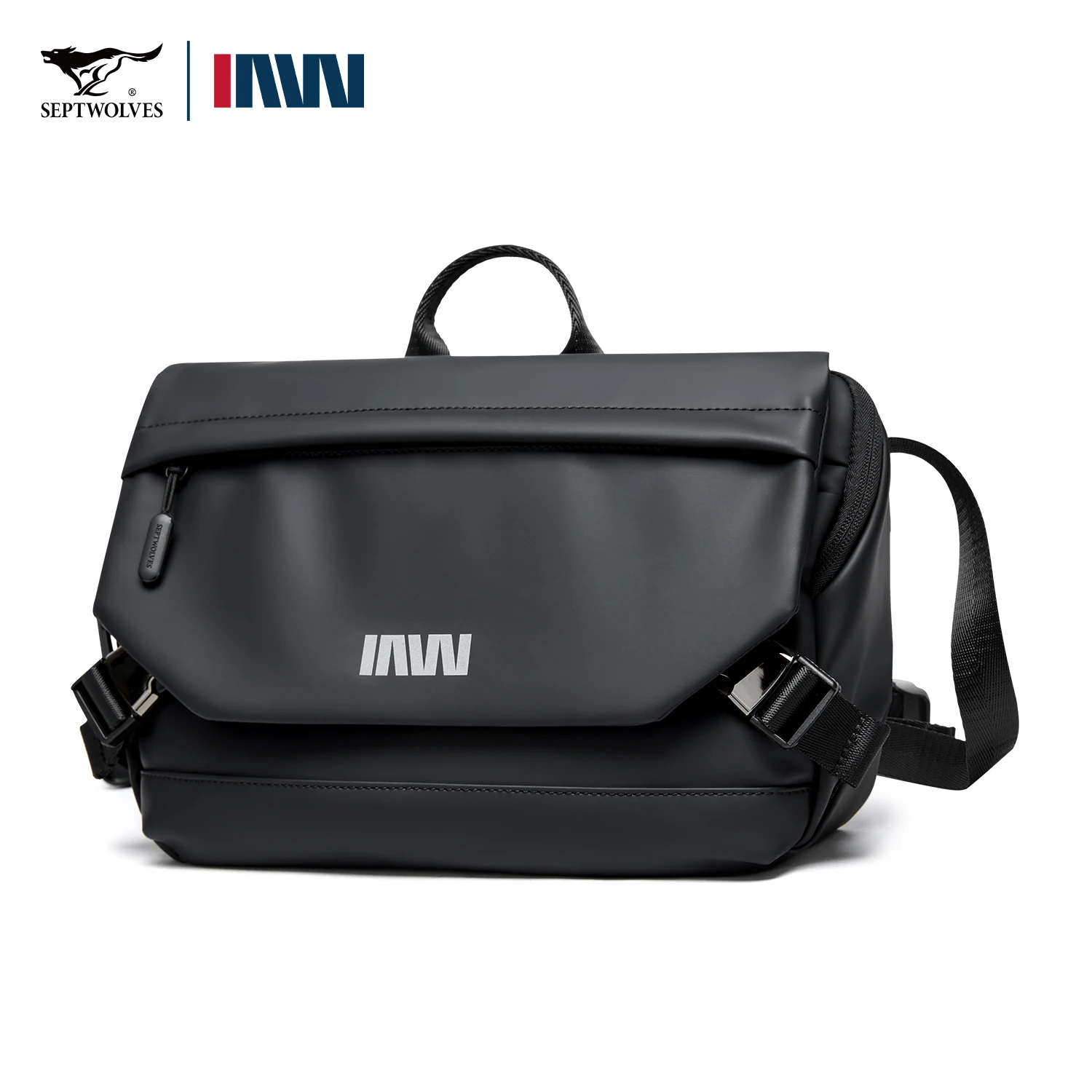 

Septwolves Lightweight Men Shoulder Bag Leather Travel Messenger Bag 9.7-Inch Ipad Compartment Comfortable Widened Shoulder Pads