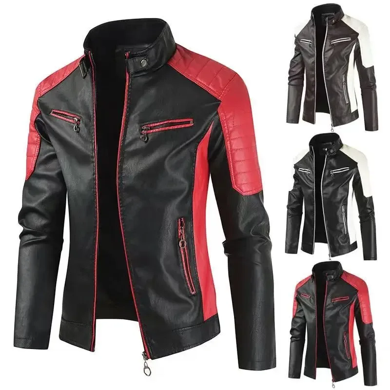

NewAutumn And Winter Men's Wear Stand Up Neck Motorcycle Cold Proof Men's Workwear Leather Coat Slim Fit, Warm And Cool Coat2025