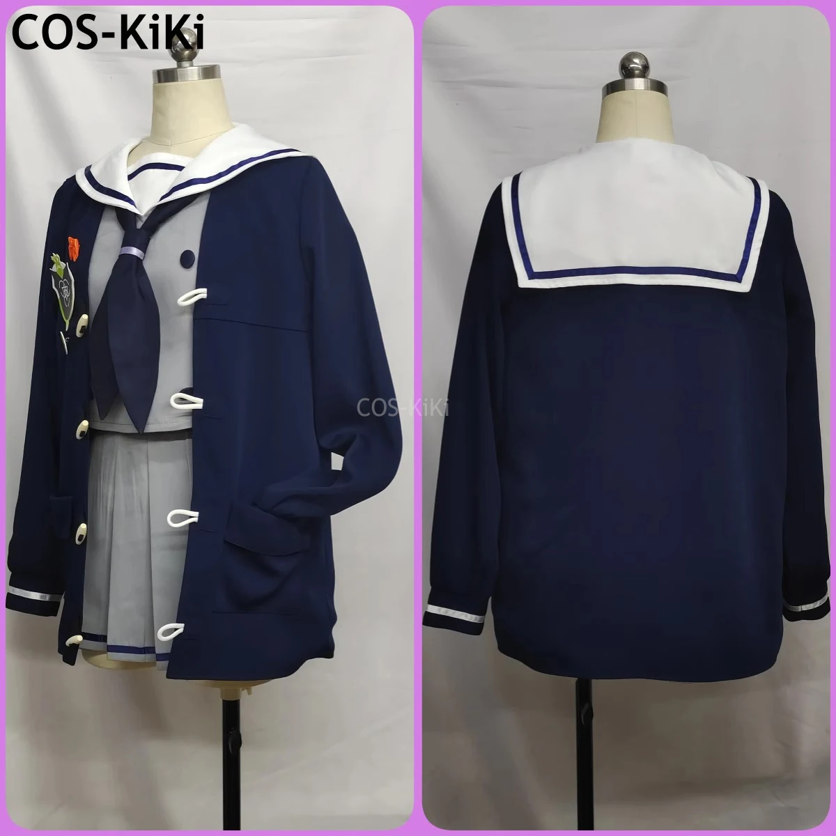 بدلة ألعاب COS-KiKi باللون الأزرق الأرشيف Uzawa Reisa زي جميل أنيق زي تنكري لحفلات الهالوين كرنفال لعب الأدوار #3