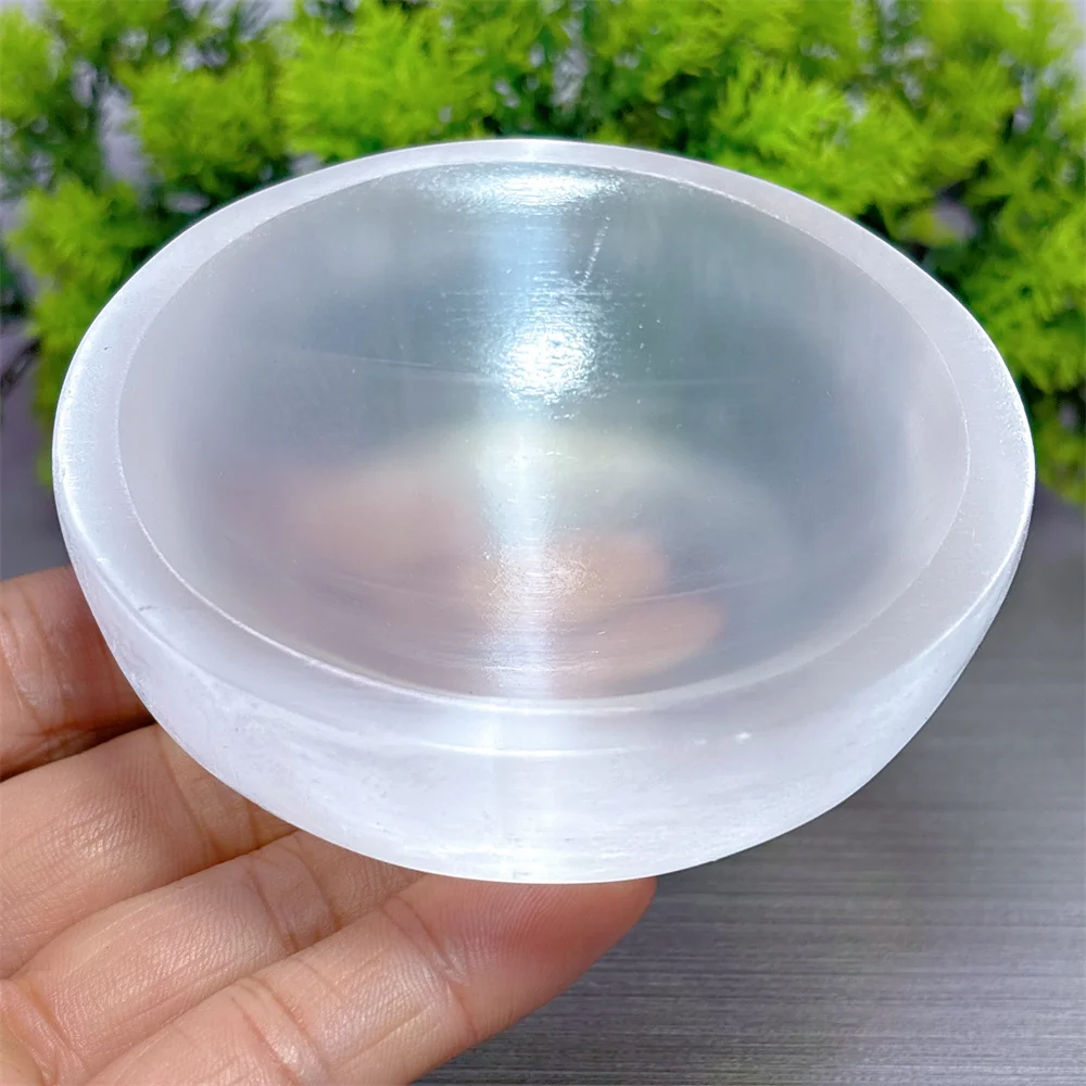 Selenite Bowl Natural Crystal Home Decoritems Room decor Lucky Auspicious Quartz Stone Garden Healing Energy Love Gifts view 4